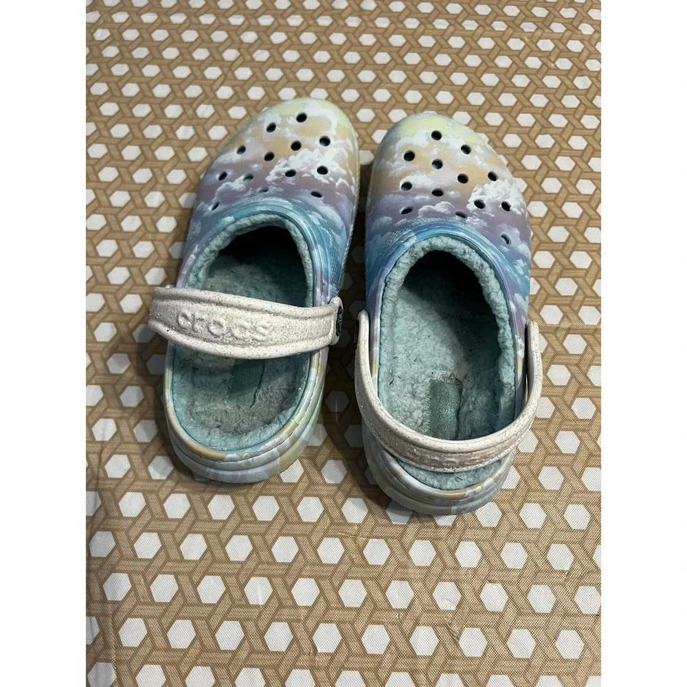 Crocs Kids Size J2 Lined Clogs‎ Sandals Girls Blue